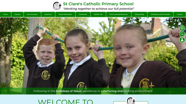 Screenshot of the St Clare's Primary School Parent Teacher Association website