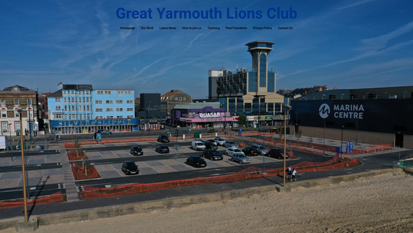 Screenshot of the Great Yarmouth Lions Club Trust Fund website