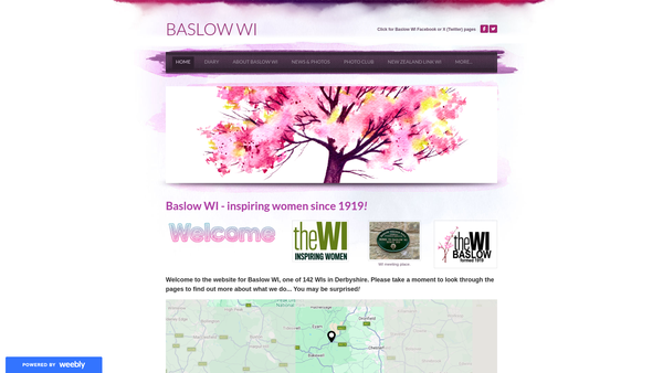 Screenshot of the Baslow Women's Institute website