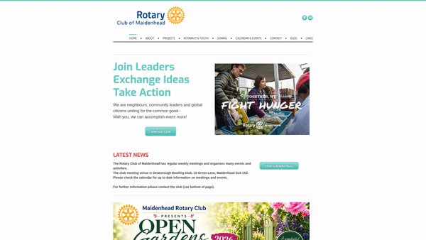 Screenshot of the Rotary Club Of Maidenhead Trust Fund website
