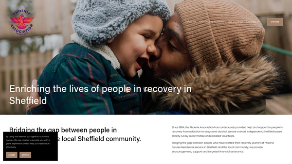 Screenshot of the Phoenix Association website