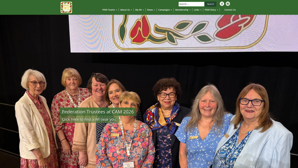 Screenshot of the Hadleigh Afternoon Womens Institute website