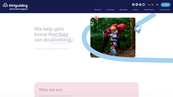 Screenshot of the The Guide Association Lancashire North West website