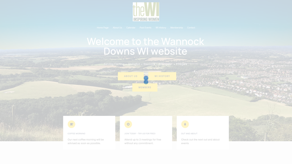 Screenshot of the Wannock Downs WI website
