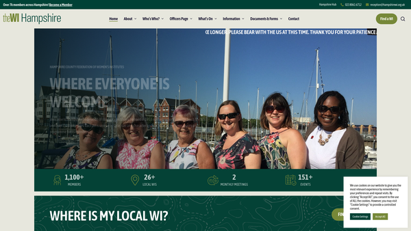 Screenshot of the Holbrook Women's Institute website