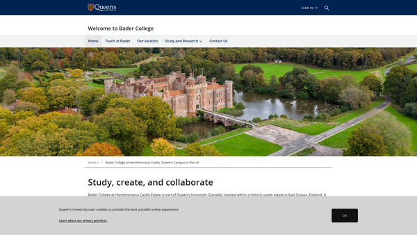 Screenshot of the Bader College website