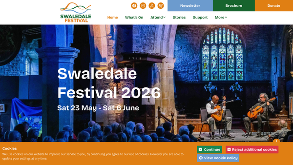 Screenshot of the Swaledale Festival website