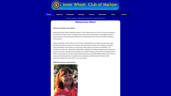 Screenshot of the Inner Wheel Club Of Marlow Benevolent Fund website