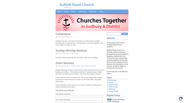 Screenshot of the Suffolk Road Church Trust website