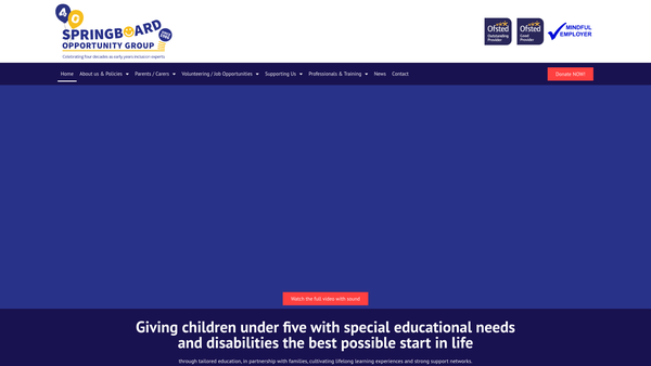 Screenshot of the Springboard Opportunity Group website