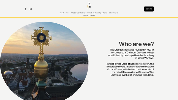 Screenshot of the Dresden Trust website