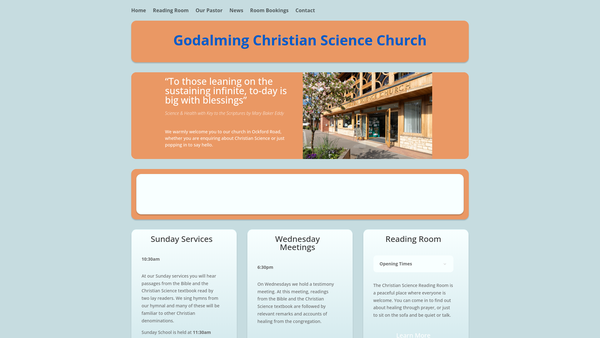 Screenshot of the First Church Of Christ Scientist Godalming website