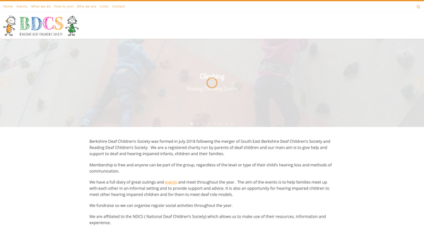Screenshot of the Berkshire Deaf Children's Society website