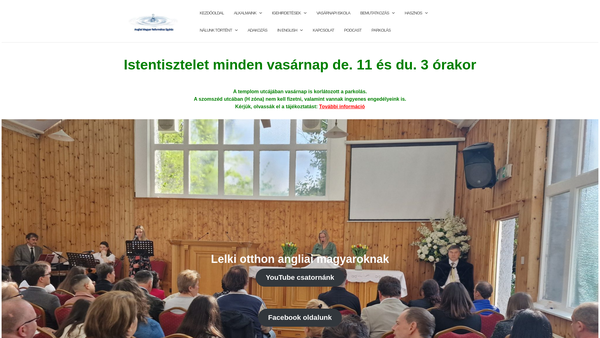 Screenshot of the Hungarian Reformed Church Foundation website