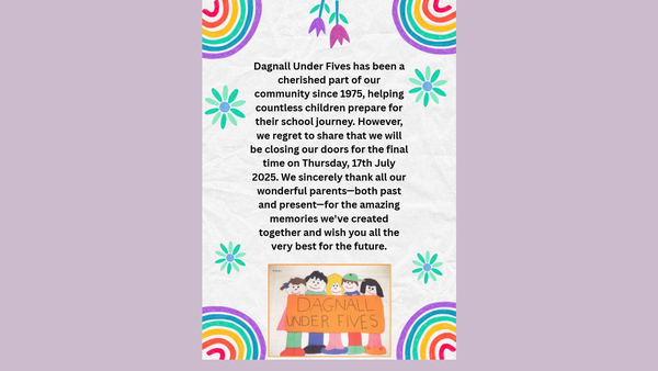 Screenshot of the Dagnall Under 5's website
