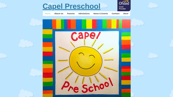 Screenshot of the Capel Pre-School website