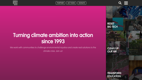 Screenshot of the Global Action Plan website