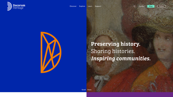 Screenshot of the Dacorum Heritage Trust Ltd website
