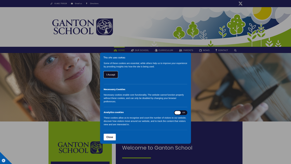 Screenshot of the Friends Of Ganton School website