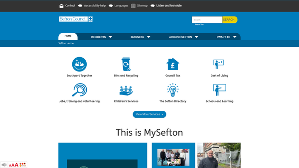Screenshot of the Mayor Of Sefton's Charity Fund website