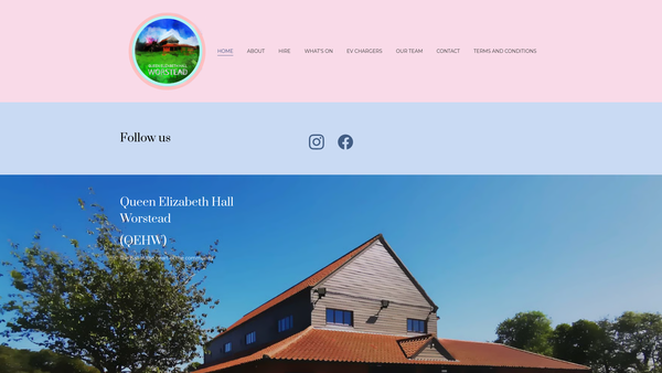 Screenshot of the Queen Elizabeth Hall Worstead website