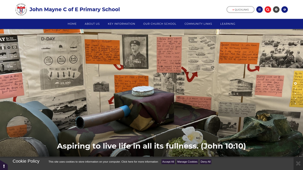 Screenshot of the The Friends Of John Mayne School website