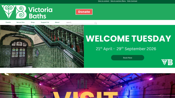 Screenshot of the Manchester Victoria Baths Trust website