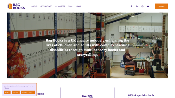 Screenshot of the Bag Books website