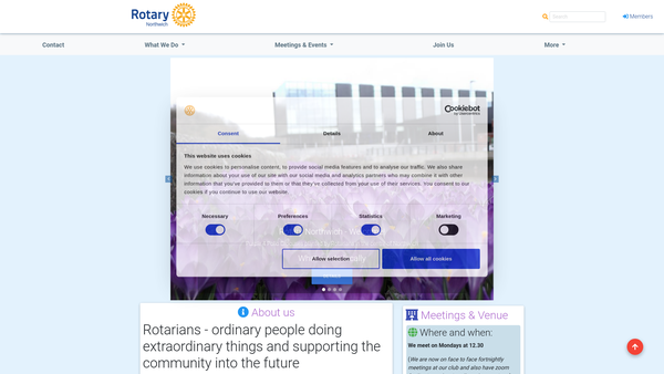 Screenshot of the Rotary Club Of Northwich Benevolent Fund website