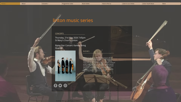 Screenshot of the Linton Music Society website