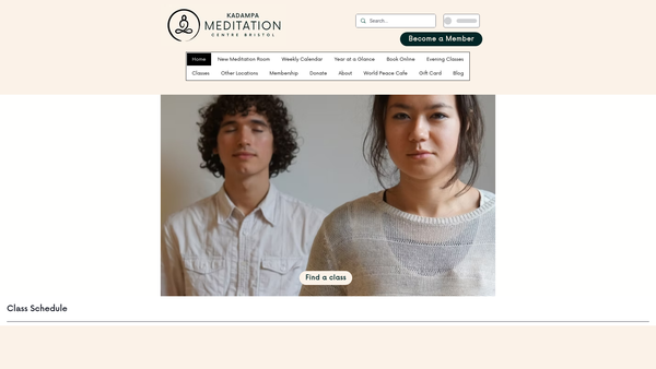 Screenshot of the Kadampa Meditation Centre Bristol website