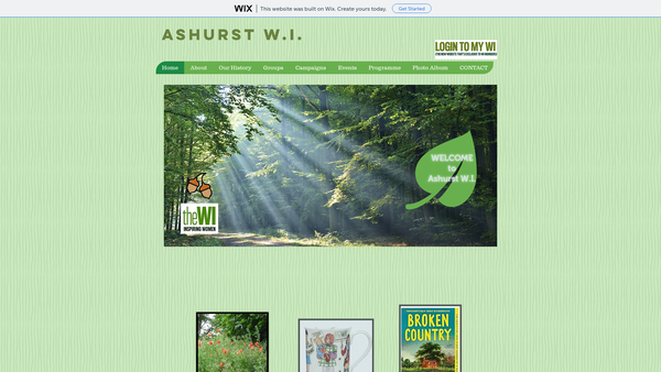 Screenshot of the Ashurst Women's Institute website