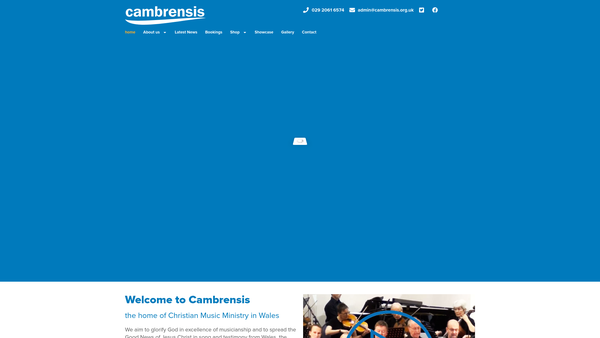Screenshot of the Cambrensis Ministries (Trust) CIO website