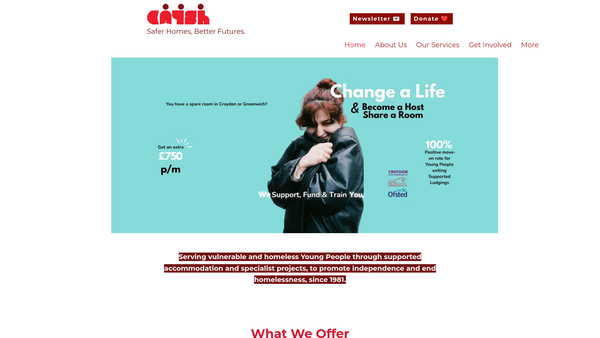 Screenshot of the Caysh website