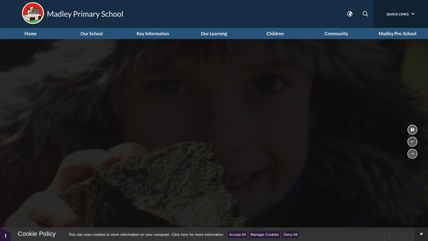 Screenshot of the Madley Pre-School website