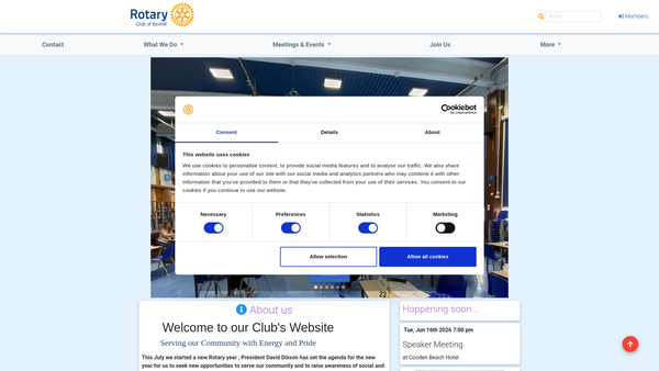 Screenshot of the Rotary Club Of Bexhill Trust Fund website