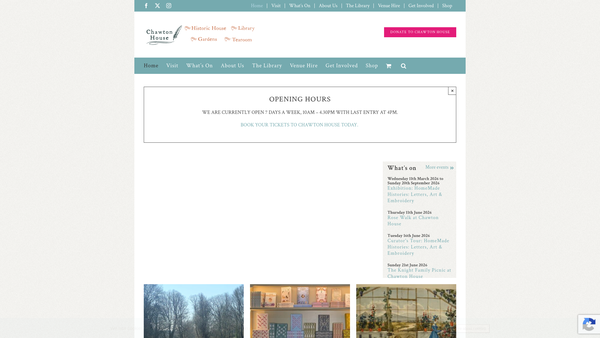 Screenshot of the Chawton House Library website