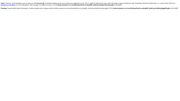 Screenshot of the Acts Ministries website