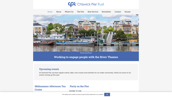 Screenshot of the Chiswick Pier Trust website