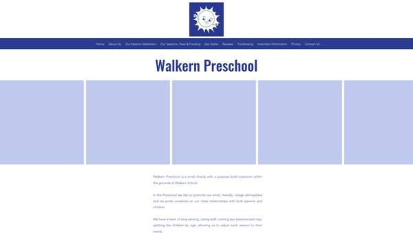 Screenshot of the Walkern Pre-School website