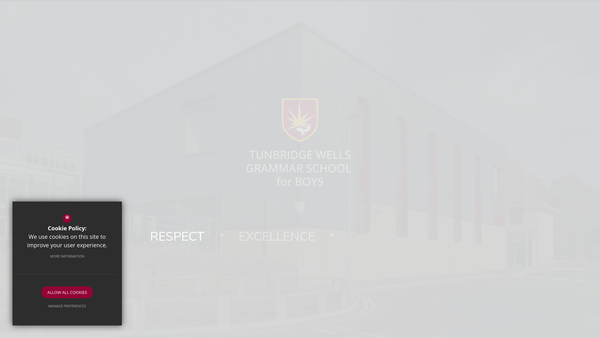 Screenshot of the Tunbridge Wells Grammar School For Boys Parent Teacher Association website