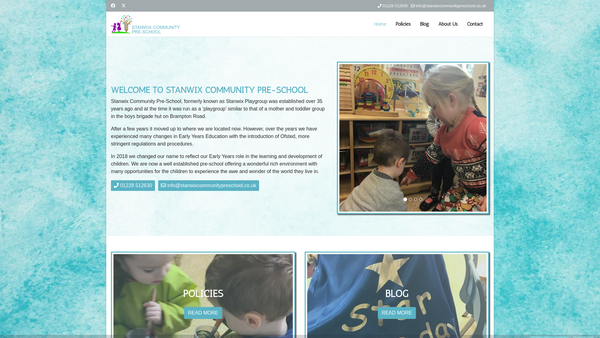 Screenshot of the Stanwix Community Pre-School website