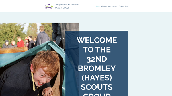 Screenshot of the 32nd Bromley (St Mary's Hayes) Scout Group website