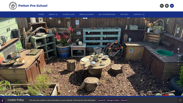 Screenshot of the Potton Pre-School (St. Mary's) website