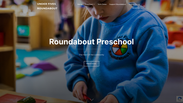 Screenshot of the Under Fives Roundabout website