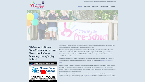 Screenshot of the Stower Vale Pre-School website