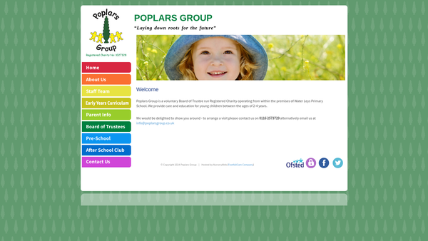 Screenshot of the Poplars Group website
