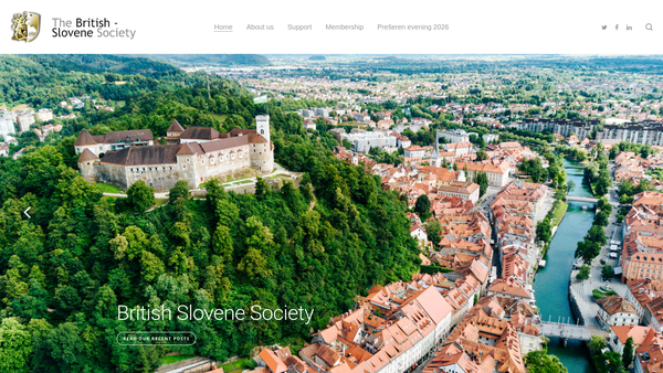 Screenshot of the The British-Slovene Society website