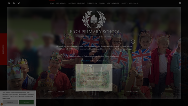 Screenshot of the Leigh Primary School PTA website
