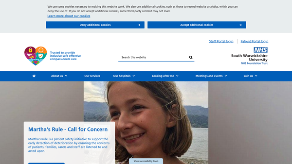 Screenshot of the The League Of Friends Of Warwick Hospital website